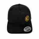 Curved Bill Trucker Hat - Black - One Size-1