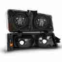 CRYSTAL HEADLIGHT SET; CLEAR LENS;-1