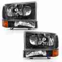 CRYSTAL HEADLIGHT SET; CLEAR LENS;-4