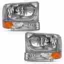 CRYSTAL HEADLIGHT SET; CLEAR LENS;-2