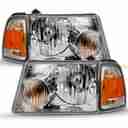CRYSTAL HEADLIGHT SET; CLEAR LENS;-2