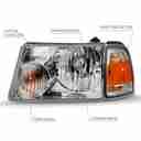 CRYSTAL HEADLIGHT SET; CLEAR LENS;-4