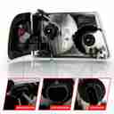 CRYSTAL HEADLIGHT SET; CLEAR LENS;-5