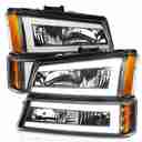 CRYSTAL HEADLIGHTS W/ LIGHT BAR BLA-2
