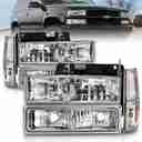 CRYSTAL HEADLIGHTS CHROME HOUSING W-1