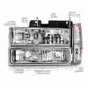 CRYSTAL HEADLIGHTS CHROME HOUSING W-4
