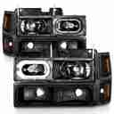 CRYSTAL HEADLIGHTS BLACK HOUSING W/-2