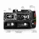 CRYSTAL HEADLIGHTS BLACK HOUSING W/-4