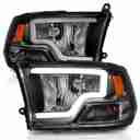 CRYSTAL HEADLIGHTS W/ LIGHT BAR BLA-2