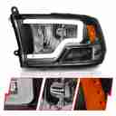 CRYSTAL HEADLIGHTS W/ LIGHT BAR BLA-3