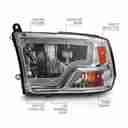 CRYSTAL HEADLIGHTS W/ LIGHT BAR CHR-4