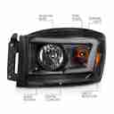 HL RAM 1500/3500 BLACK/CLEAR 06-09-4