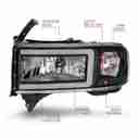 LED CRYSTAL HEADLIGHT; W/ LIGHT BAR-4