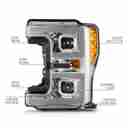 LED PROJECTOR HEADLIGHT; CHROME HOU-4