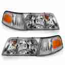 CRYSTAL HEADLIGHT SET; CLEAR LENS;-1