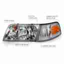 CRYSTAL HEADLIGHT SET; CLEAR LENS;-2