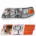 CRYSTAL HEADLIGHT SET; CLEAR LENS;-4