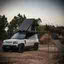 TRI-CLAM SHELL ROOF TOP TENT - 47" - TAUPE BODY & BLACK RAINFLY - AC001-6