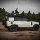 TRI-CLAM SHELL ROOF TOP TENT - 47" - TAUPE BODY & BLACK RAINFLY - AC001-10