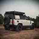 TRI-CLAM SHELL ROOF TOP TENT - 47" - TAUPE BODY & BLACK RAINFLY - AC001-11
