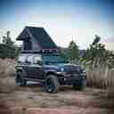 TRI-CLAM SHELL ROOF TOP TENT - 47" - TAUPE BODY & BLACK RAINFLY - AC001-13