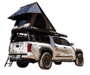 TRI-CLAM SHELL ROOF TOP TENT - 47" - TAUPE BODY & BLACK RAINFLY - AC001-16