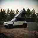 TRI-CLAM SHELL ROOF TOP TENT - 53" - TAUPE BODY & BLACK RAINFLY - AC002-2