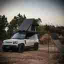 TRI-CLAM SHELL ROOF TOP TENT - 53" - TAUPE BODY & BLACK RAINFLY - AC002-6