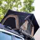 ALUMINUM SIDE OPENING ROOF TOP TENT - 53" - TAUPE BODY & BLACK RAINFLY - AS001-4