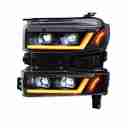 Chevy Silverado 2019-2021 Winjet Projector Led Headlights W-Daytime Running (Drl)-Black / Clear - CHRNG0705JI-BC-D5-2