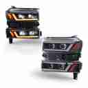 Chevy Silverado 2019-2021 Winjet Projector Led Headlights W-Daytime Running (Drl)-Black / Clear - CHRNG0705JI-BC-D5-3