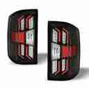 2014-2018 Chevrolet Silverado 1500 / 2015-2019 Silverado 2500HD 3500HD LED Taillights - Gloss Black / Clear-2