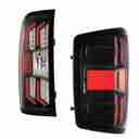 2014-2018 Chevrolet Silverado 1500 / 2015-2019 Silverado 2500HD 3500HD LED Taillights - Gloss Black / Clear-3