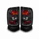 1994-2002 Dodge Ram 1500 2500 3500 Taillights - Black / Clear-1