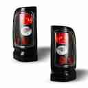 1994-2002 Dodge Ram 1500 2500 3500 Taillights - Black / Clear-2