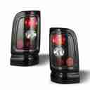 1994-2002 Dodge Ram 1500 2500 3500 Taillights - Black / Clear-3