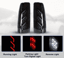 Chevrolet CK Blazer Suburban Tahoe, GMC Yukon, Cadillac Escalade LED Taillights - Black / Smoke-4