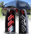 Chevrolet CK Blazer Suburban Tahoe, GMC Yukon, Cadillac Escalade LED Taillights - Gloss Black / Clear-1