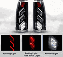 Chevrolet CK Blazer Suburban Tahoe, GMC Yukon, Cadillac Escalade LED Taillights - Gloss Black / Clear-2