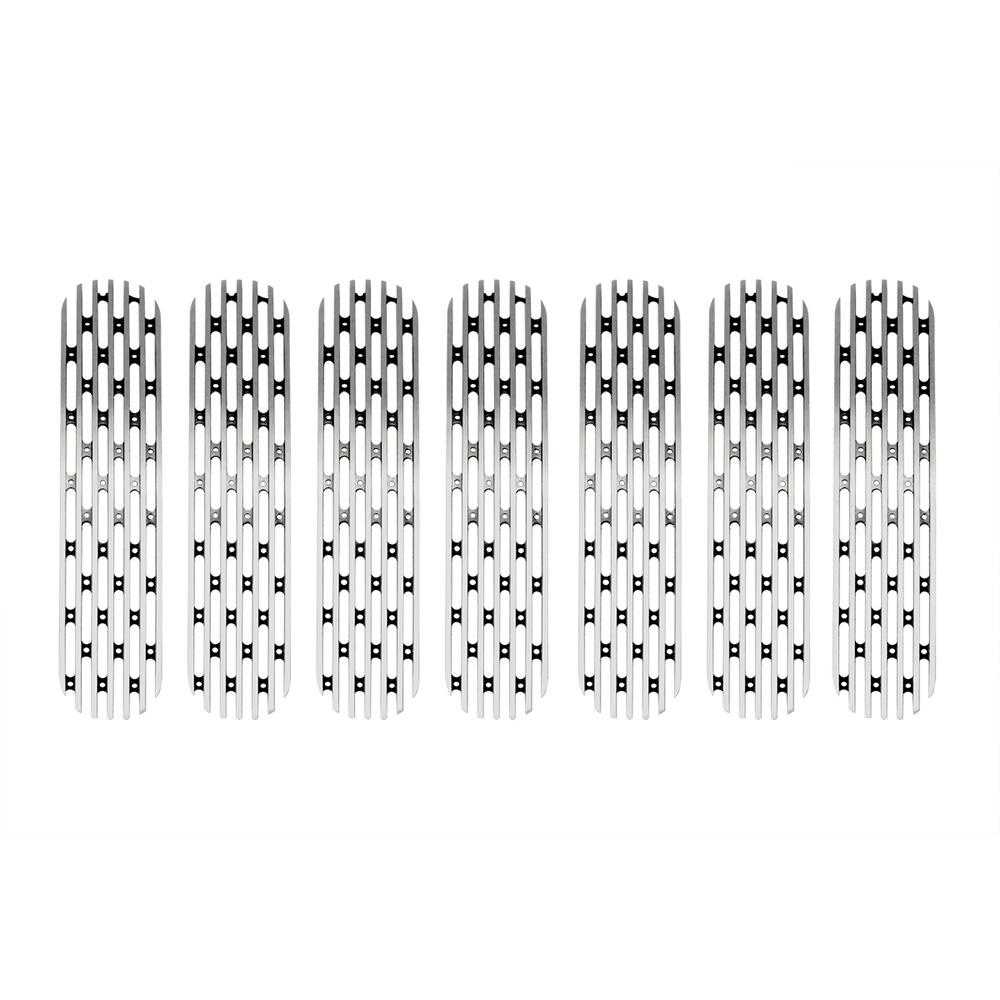 DV8 2007-2018 Jeep JK 7 Piece Grille Inserts | Brushed - D-JP-190008-BRUSH
