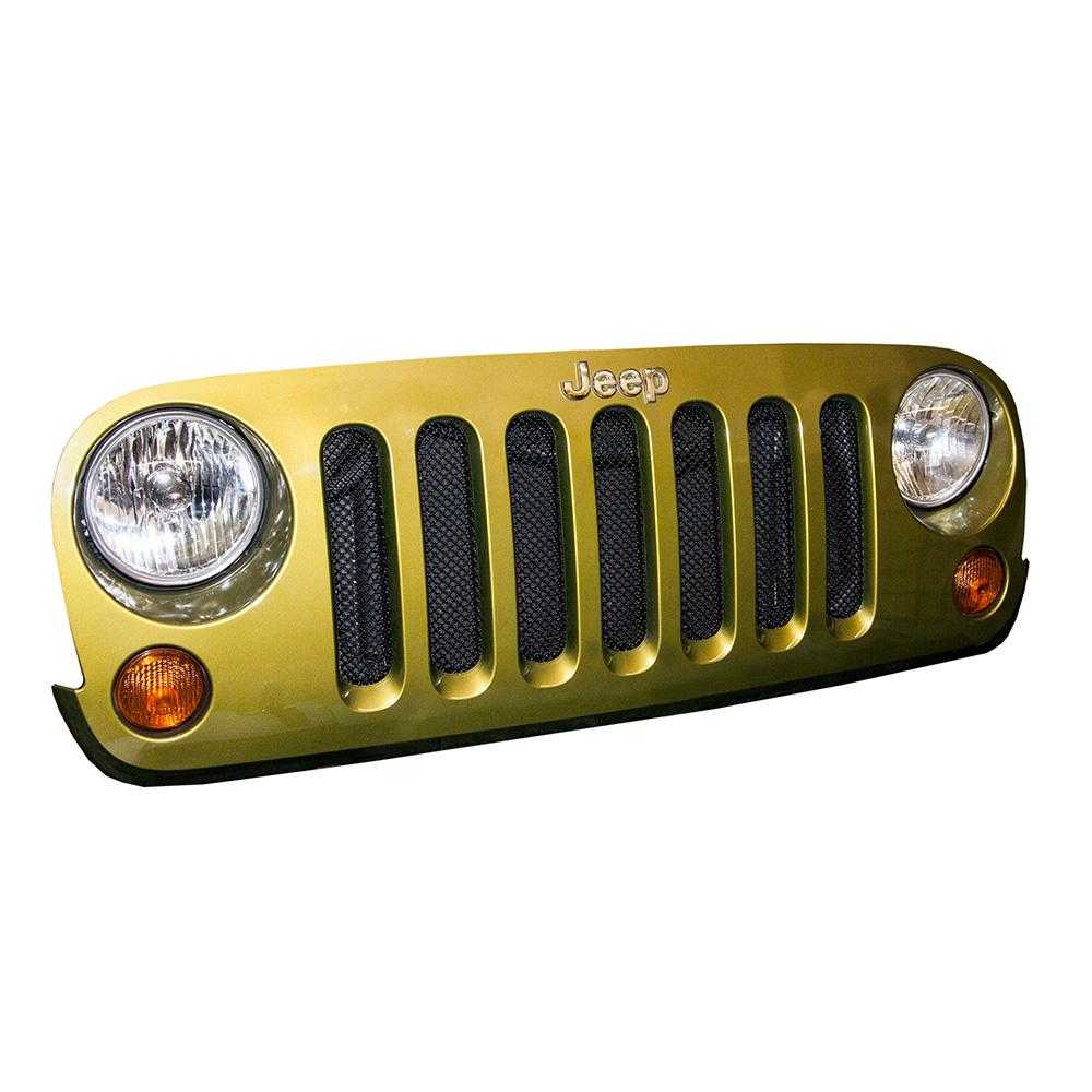 DV8 2007-2018 Jeep JK 1-Piece Mesh Grille | Black - D-JP-190010-BK