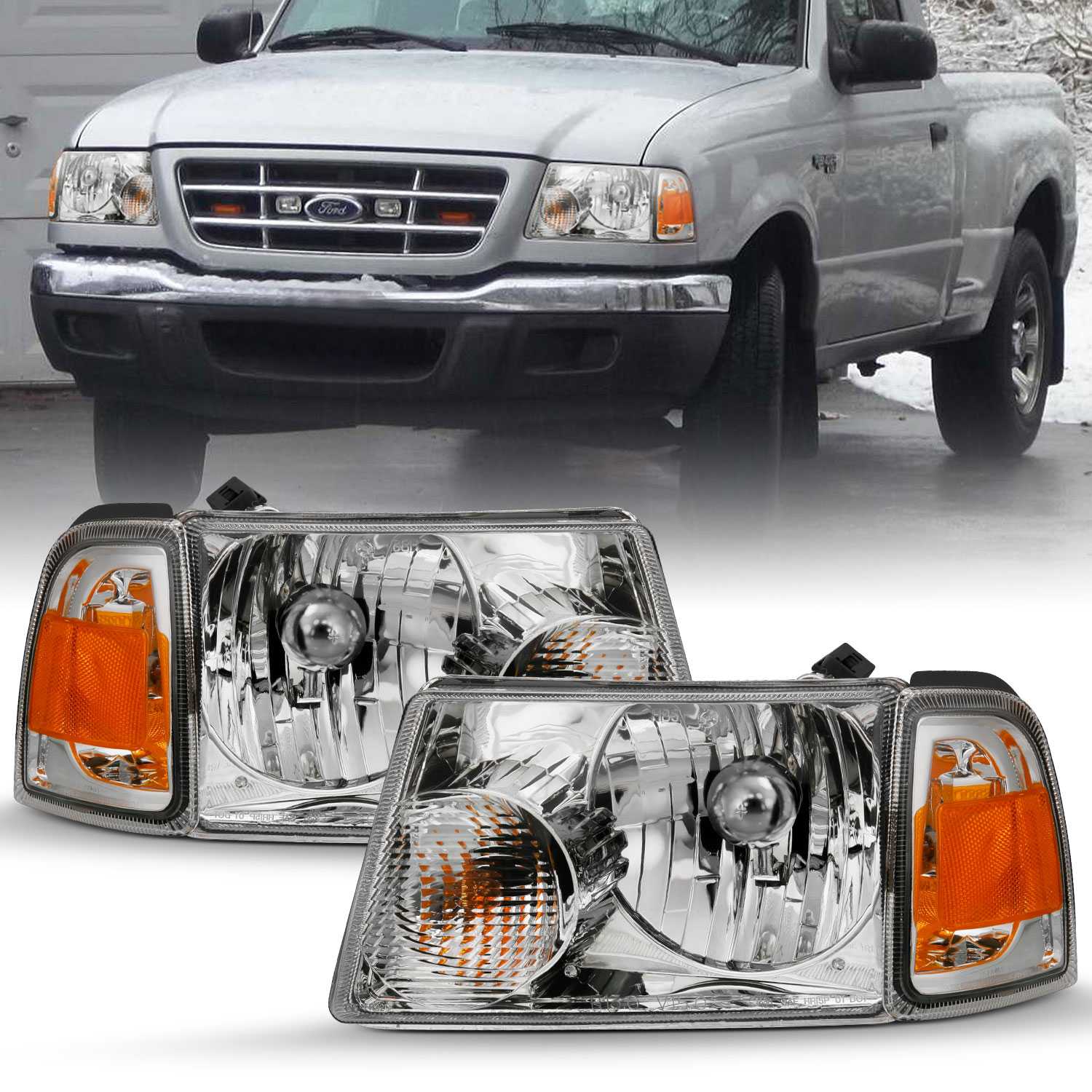 CRYSTAL HEADLIGHT SET; CLEAR LENS;