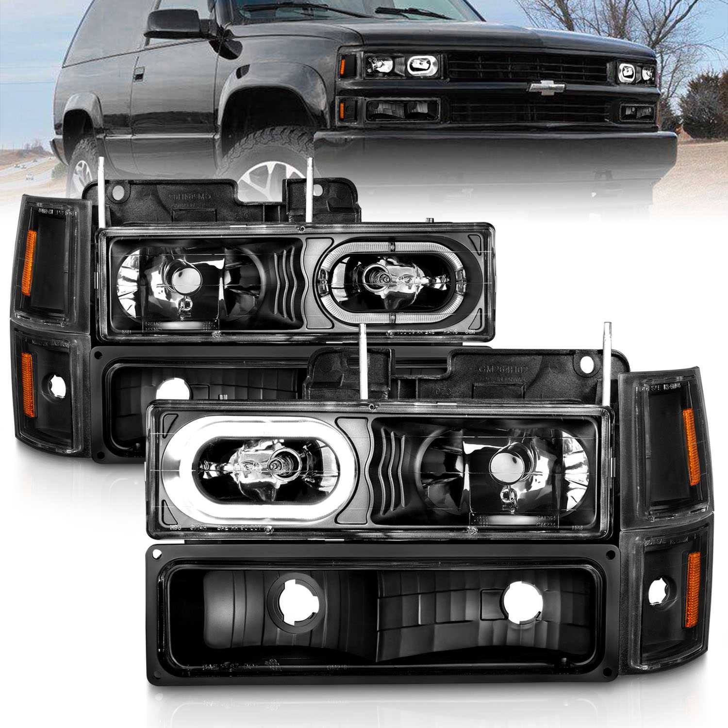 CRYSTAL HEADLIGHTS BLACK HOUSING W/