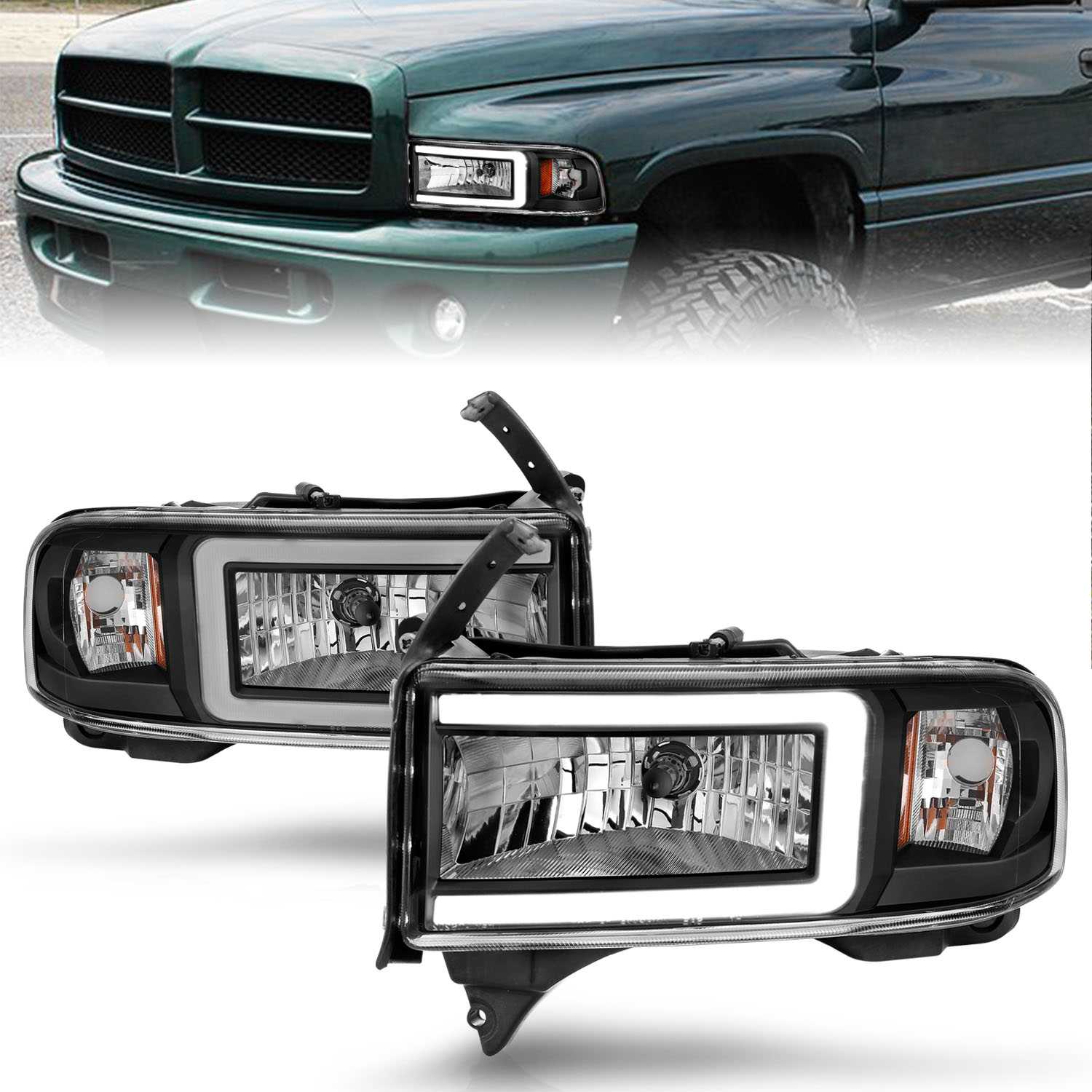 LED CRYSTAL HEADLIGHT; W/ LIGHT BAR