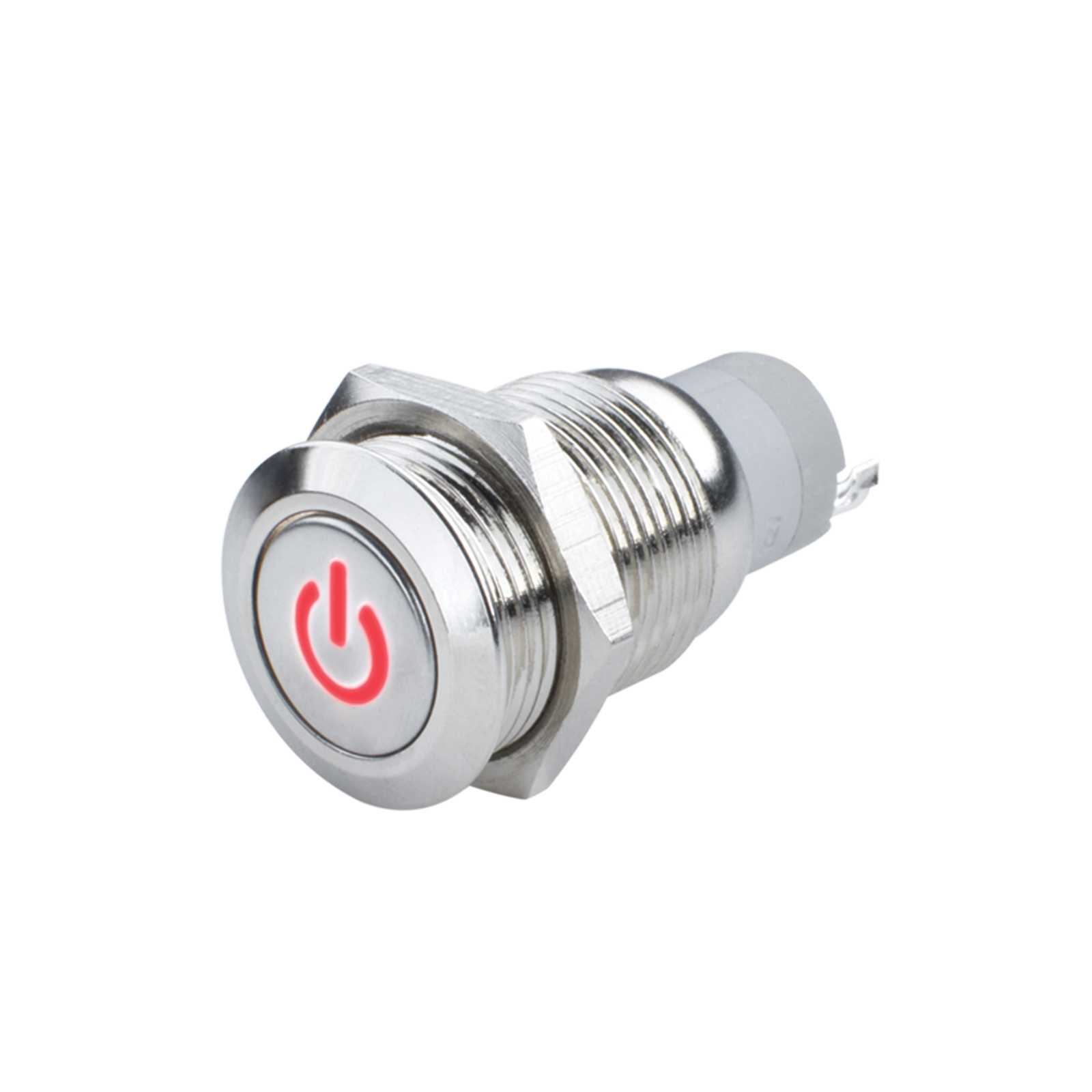 Pre-Wired Power Symbol On/Off Flush Mount LED Switch