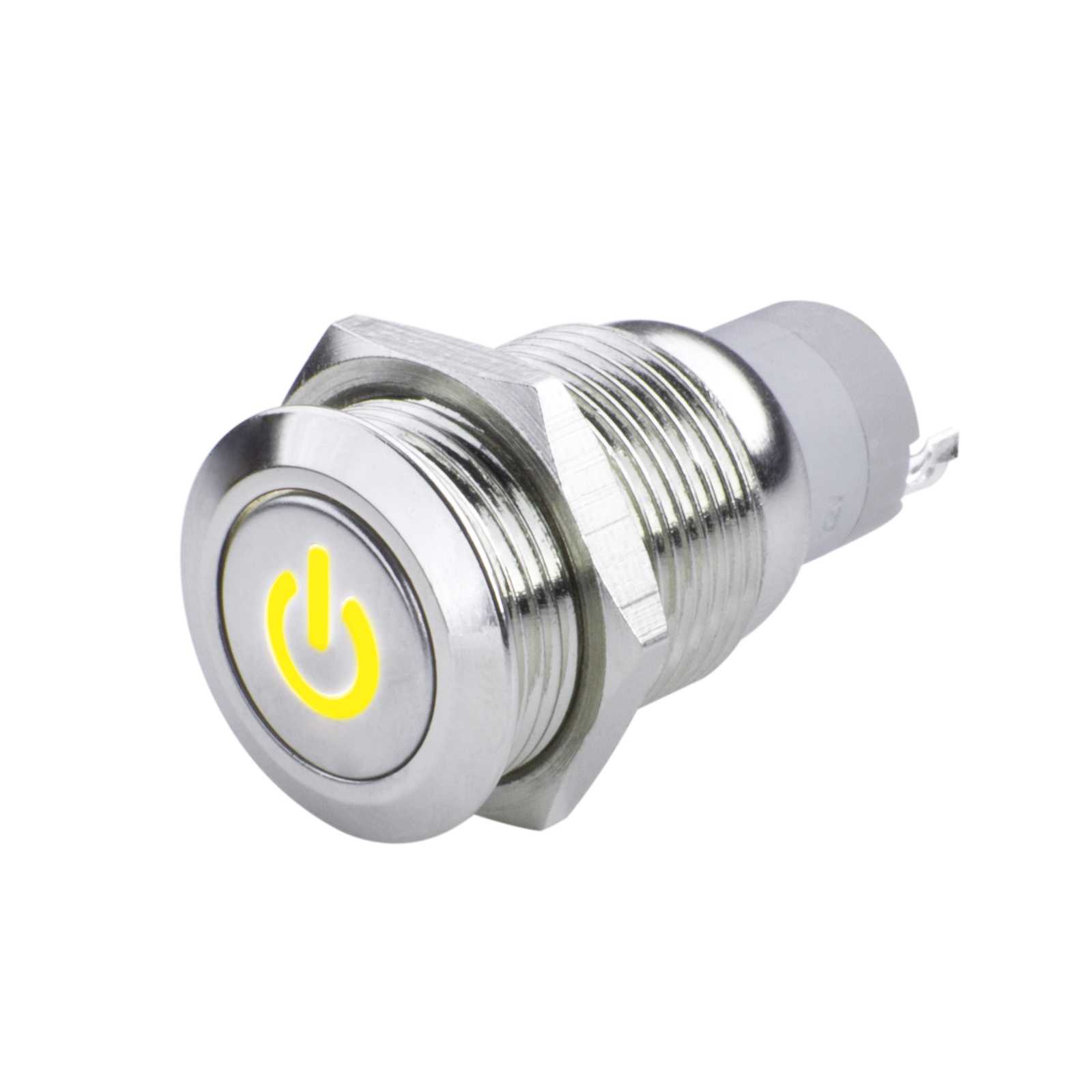 Pre-Wired Power Symbol On/Off Flush Mount LED Switch