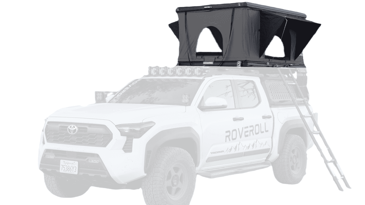 ALUMINUM SHELL POP-UP ROOF TOP TENT - 53" - TAUPE BODY & BLACK RAINFLY - AP001