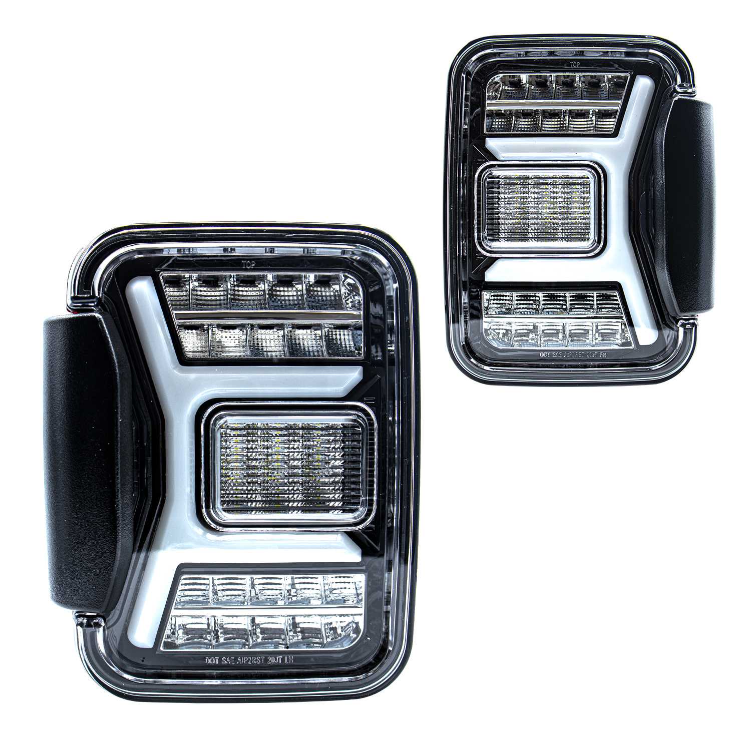 2018-2024 Jeep Gladiator JT LED Sequential Taillights - Gloss Black / Clear
