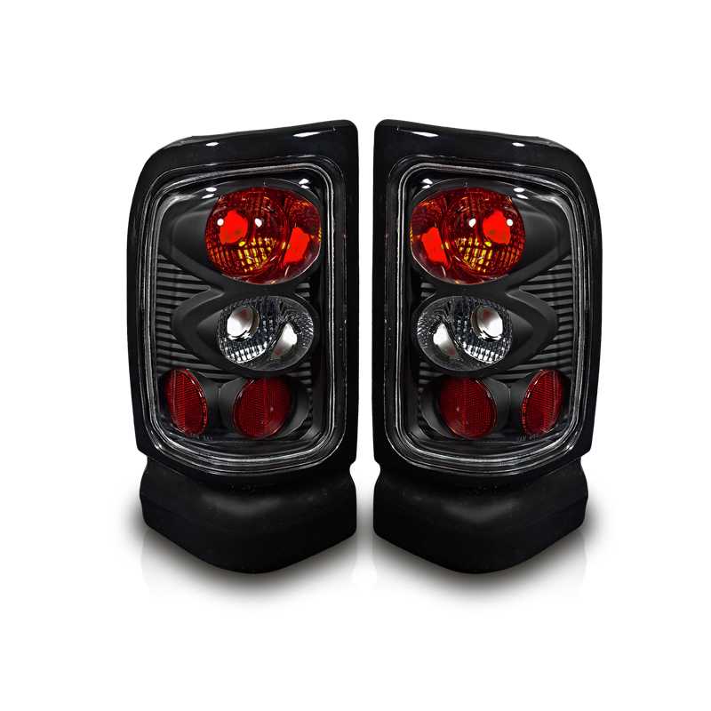 1994-2002 Dodge Ram 1500 2500 3500 Taillights - Black / Clear